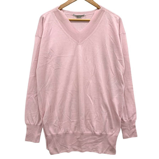極美品◆ステラマッカートニー ウールニット セーター Vネック レディース サイズ42 ピンク STELLA McCARTNEY 【AFB19】