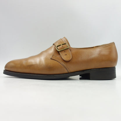 Used Edward Green Single Monk TROON Cursive Logo Old Factory Made Men's Brown UK7.5F 32 Last EDWARD GREEN [LA] 