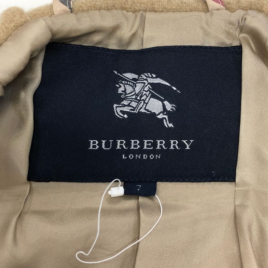 美品◆バーバリー ダッフルコート ウール レディース ベージュ サイズ7 BURBERRY 【AFA4】