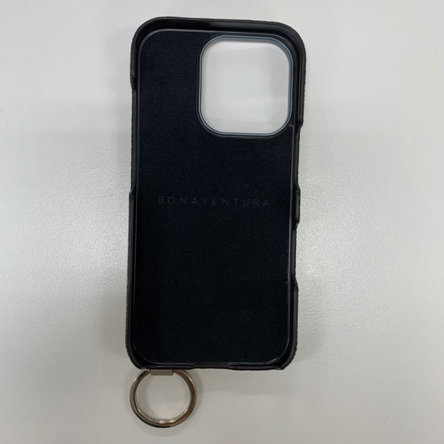 ボナベンチュラ iphoneケース 16PRO対応 リング付き グレージュ シルバー金具【AFI18】【中古】