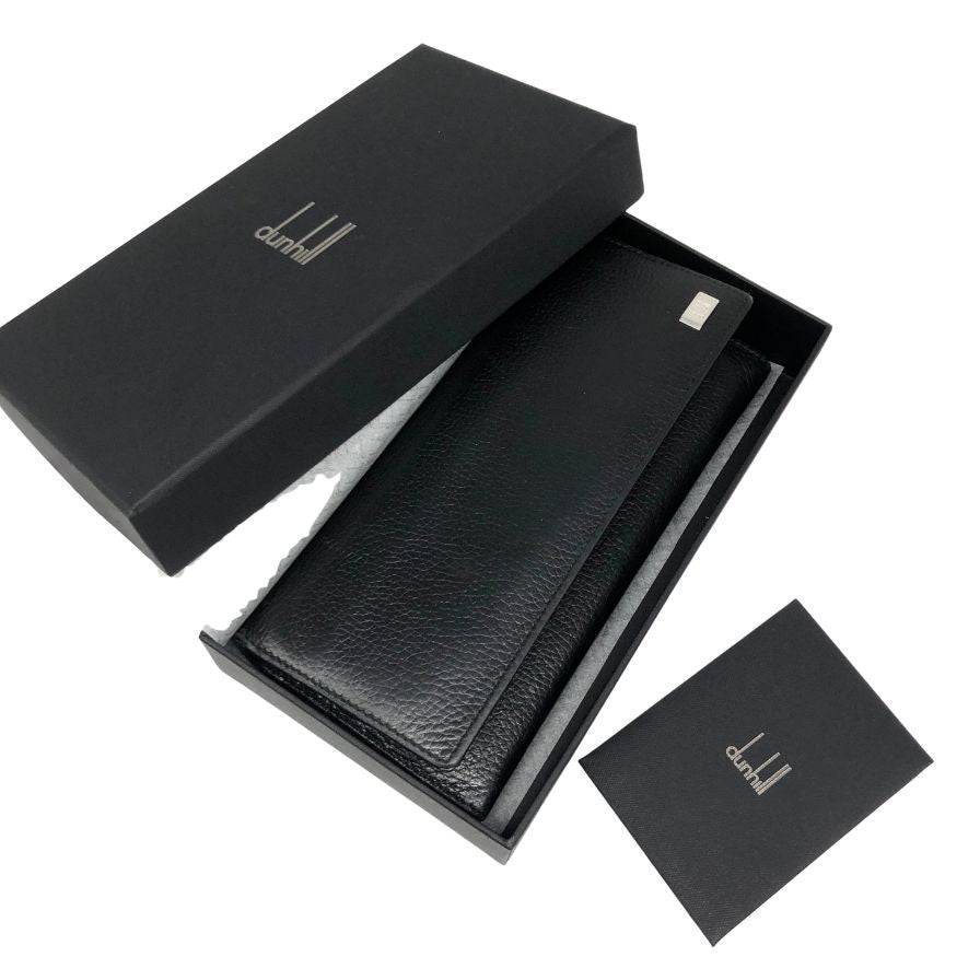 ダンヒル 長財布 二つ折り ブラック レザー シルバー金具 メンズ dunhill【AFI5】