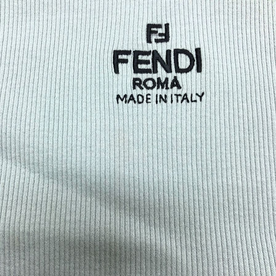 美品◆フェンディ 23SS 半袖Tシャツ クロップド ブルー系 レディース サイズS FS8110 FENDI 【AFB46】