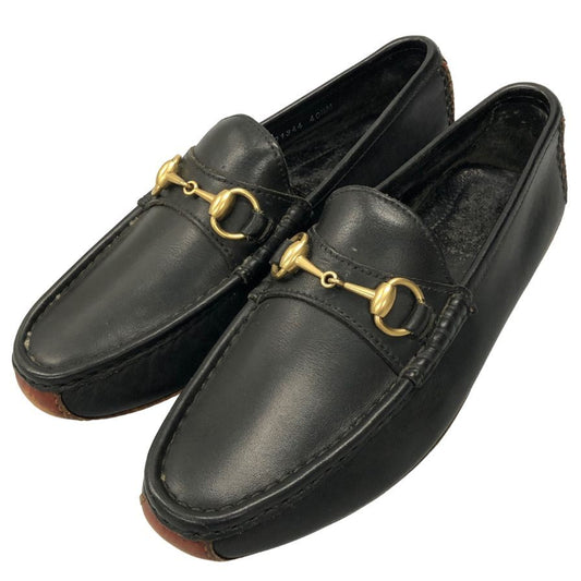 グッチ ドライビングシューズ ビットローファー カーフ ブラック サイズ40.5 メンズ GUCCI 約25.5cm【AFC47】