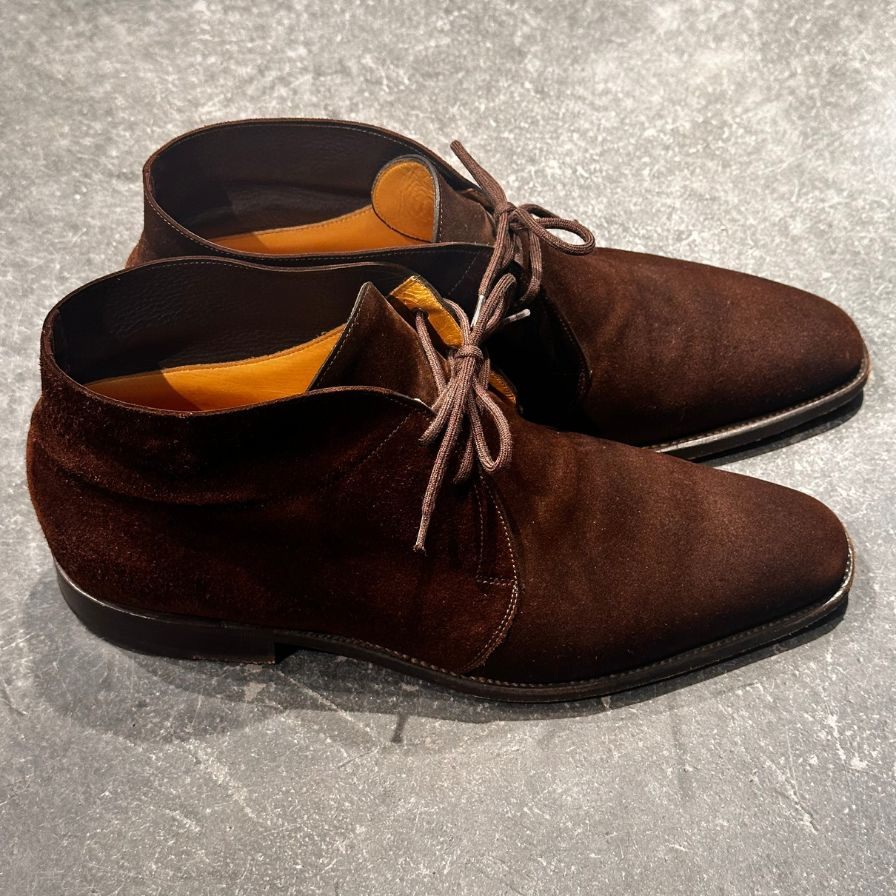 ジョンロブ ロムゼイ チャッカブーツ Jスタンプ  スエード ブラウン サイズUK7D メンズ JOHNLOBB ブーツ 約26.0cm【LA】【中古】
