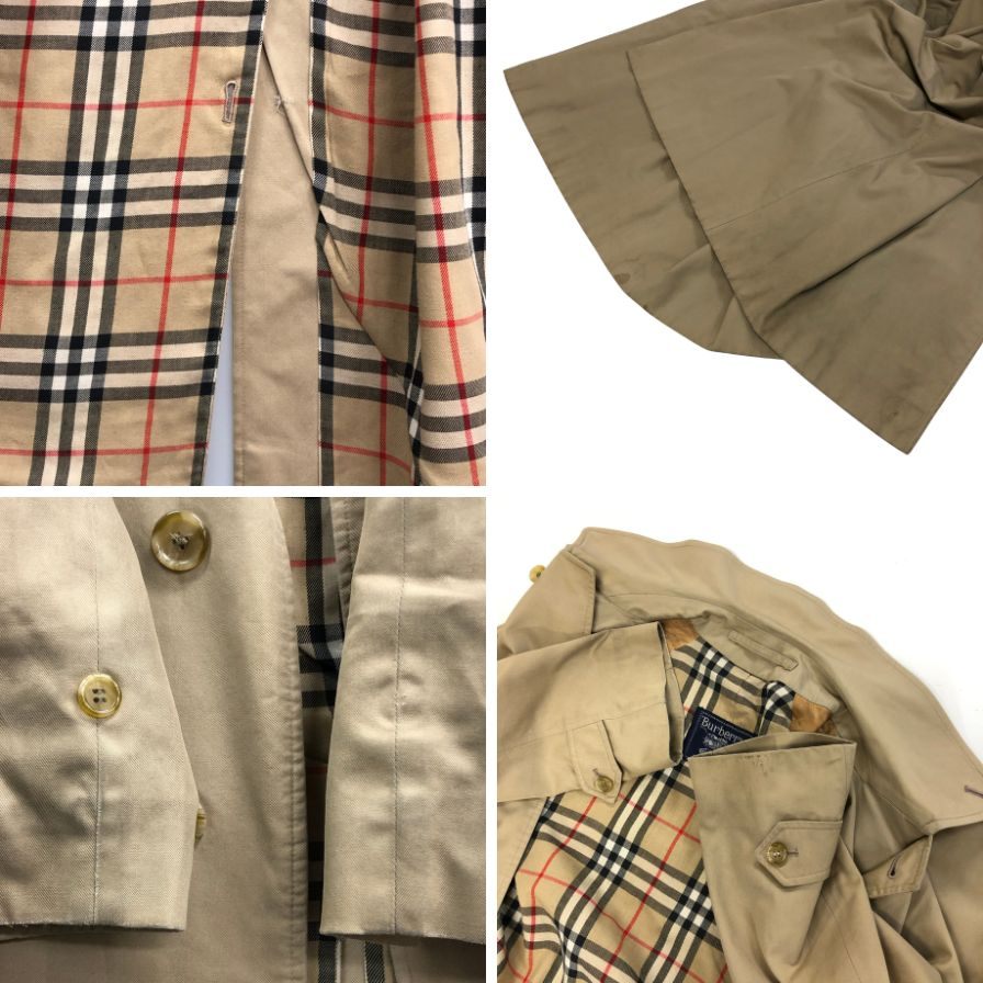 中古■バーバリー バルカラーコート 旧タグ イングランド製 ベージュ メンズ サイズ表記なし Burberry 【AFA3】