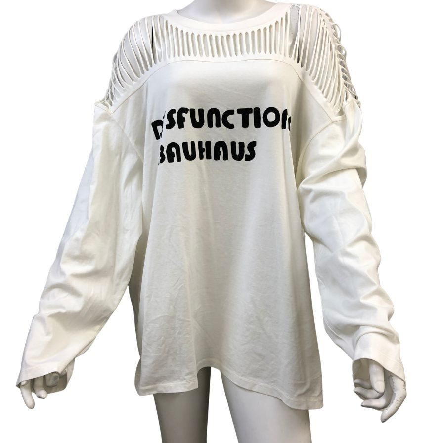 極美品◆セリーヌ 23SS ロングスリーブTシャツ Dysfunctional Bauhaus ホワイト メンズ サイズS CELINE 【AFB25】