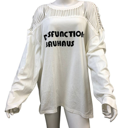 極美品◆セリーヌ 23SS ロングスリーブTシャツ Dysfunctional Bauhaus ホワイト メンズ サイズS CELINE 【AFB25】