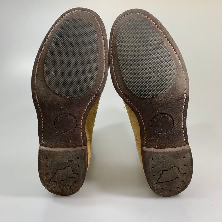 レッドウィング ペコスブーツ スエード ベージュ US9E メンズ RED WING 約27.0cm【PTM1】