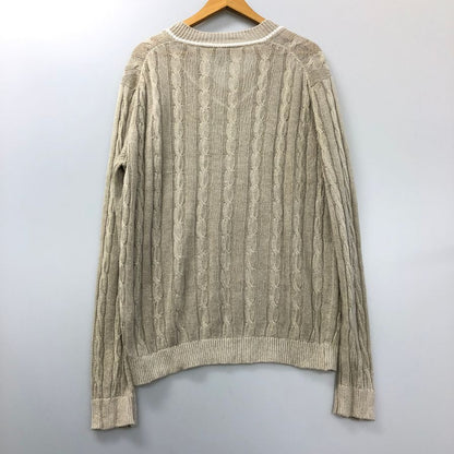美品◆トレンタセッタンタ リネン Vネック ニット・セーター メンズ ベージュ サイズ48 trenta settanta 【AFB11】