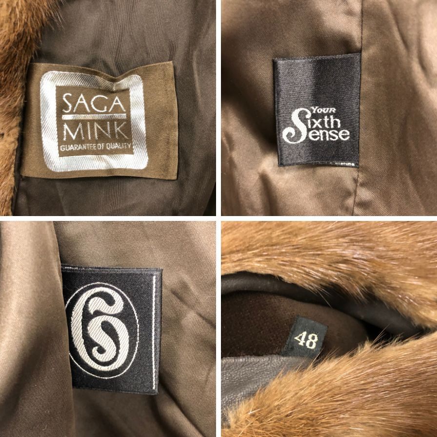 SAGA MINK CHEVAREINE ミンクファーコート ブラウン. サガミンク SAGA MINK 高級毛皮 バイカラー 2ホック留め リアル