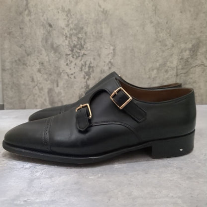 ジョンロブ レザーシューズ ダブルモンク フィリップ2 ダブルバックル ブラック メンズ サイズUK6E 7000ラスト JOHN LOBB ビジネスシューズ 約25.0cm【LA】【中古】