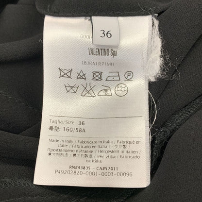 ヴァレンティノ パンツ シルク ステッチデザイン ベルト付き ブラック サイズ36 レディース Valentino 【AFB9】