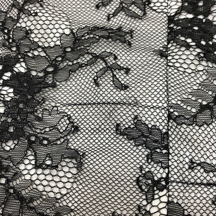 新品同様◆アナザーエディション ワンピース ドレス レース 刺繍 あしらい ブラック レディース サイズ2 Another Edition 【AFB51】