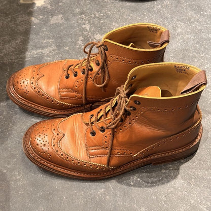 トリッカーズ カントリーブーツ 2508 ウイングチップ カーフ ブラウン サイズUK7.5 メンズ Tricker`s ブーツ 約26.0cm【LA】【中古】