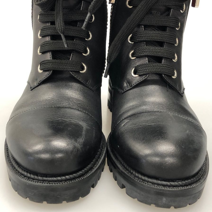 クリスチャンルブタン サイドジップブーツ ブラック レザー レディース サイズ35.5 Christian Louboutin 約22.0cm【AFC41】