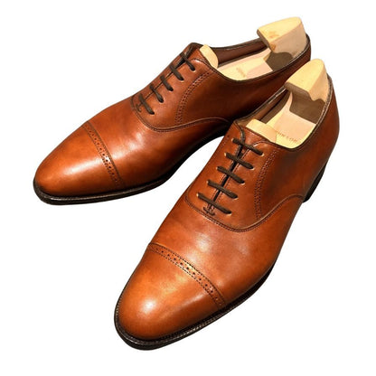ジョンロブ レザーシューズ フィリップ2 パンチドキャップトゥ カーフ 7000ラスト ブラウン メンズ サイズUK6E JOHN LOBB Philip II ビジネスシューズ 約24.5cm【LA】【中古】