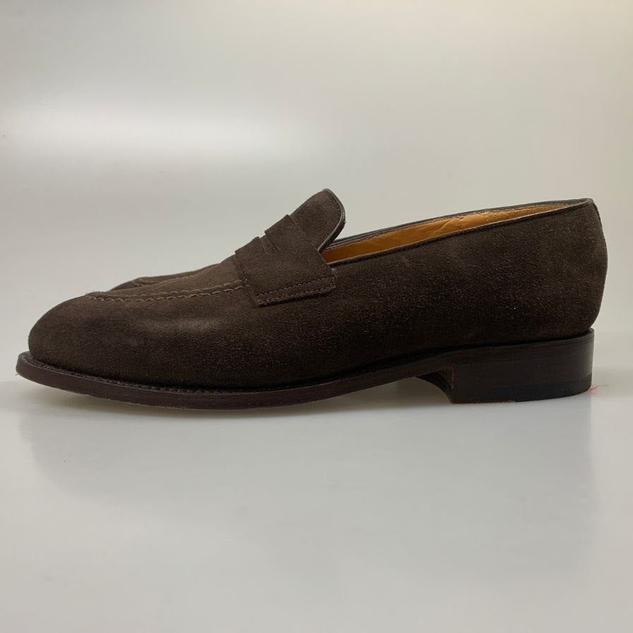 ジェイエムウエストン コインローファー 518 スエード ブラウン サイズUK6 28ラスト J.M.WESTON ローファー 約25.0cm【LA】【中古】