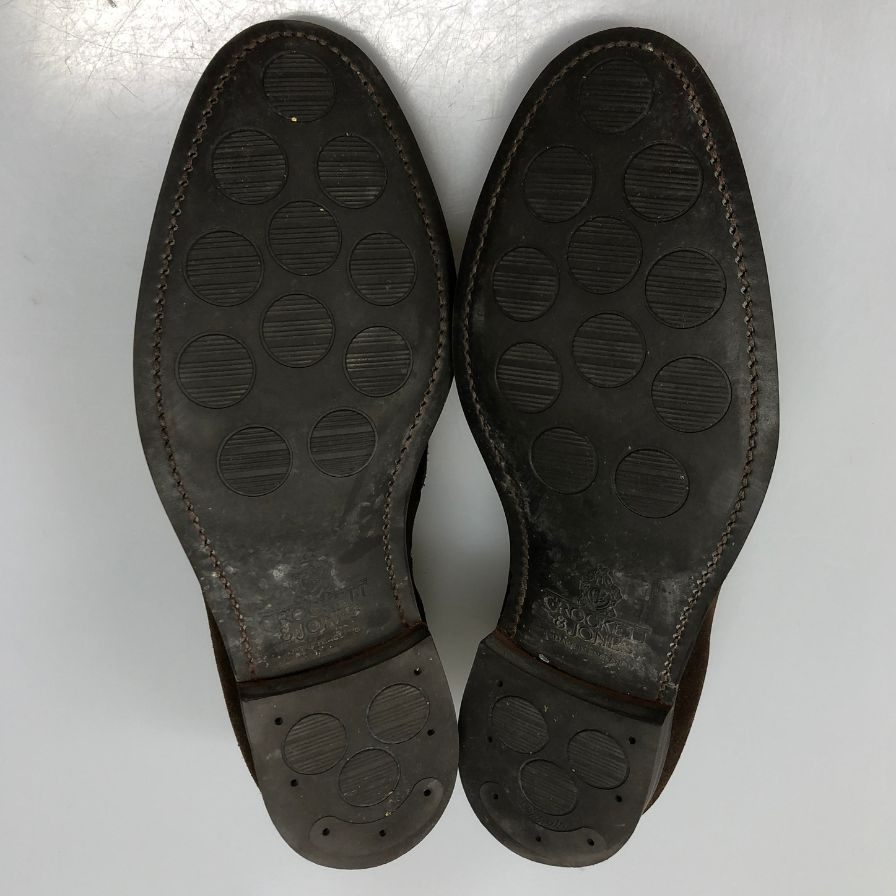 クロケット&ジョーンズ レザーシューズ タッセル ローファー スエード キャベンディッシュ3 ブラウン サイズUK7E CROCKETT&JONES CAVENDISH3 ローファー 約26.5cm【LA】【中古】