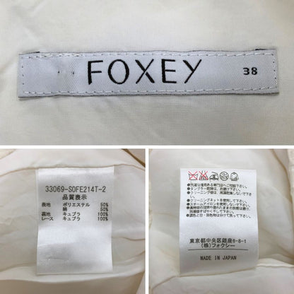 美品◆フォクシー ノースリーブワンピース 33069 レディース サイズ38 ホワイト系 FOXEY 【AFB23】