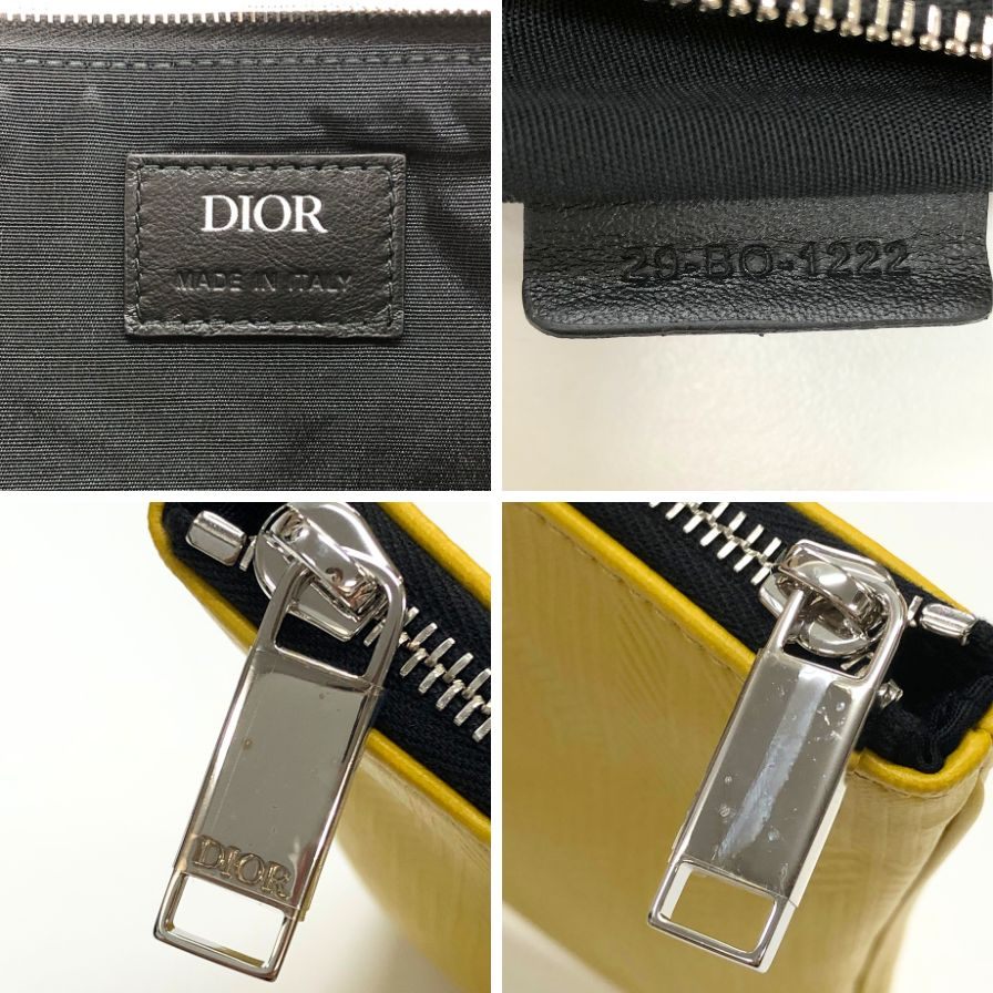 クリスチャンディオール クラッチバッグ CDダイヤモンド イエロー レザー Christian Dior【AFI22】
