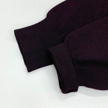 美品◆グランサッソ セーター モックネック ウール ニット メンズ サイズ44 パープル  GRAN SASSO 【AFB35】
