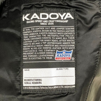 美品◆カドヤ ケーズプロダクト ダブル ライダースジャケット  メンズ サイズ L ブラック KADOYA 【AFG1】