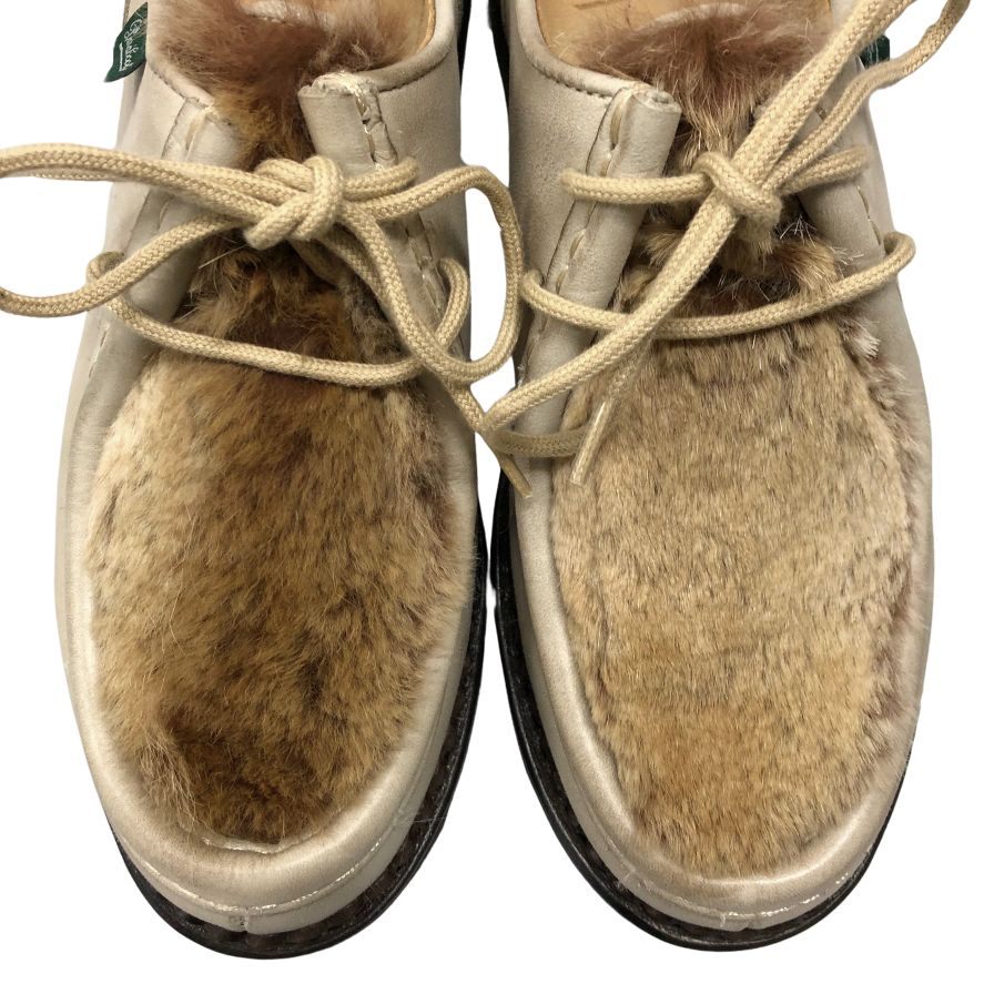 パラブーツ チロリアンシューズ 130471 ミカエル ラパン ファー サイズUK4 レディース ベージュ系 Paraboot MICHAEL LAPIN  約23.0cm【LA】【中古】