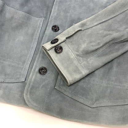 中古◆バルスター ヴァルスター 5B レザー シャツジャケット スエード ラム イタリア製 メンズ サイズ48 グリーン Valstar 【AFB17】