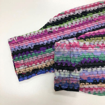 極美品◆プリーツプリーズ イッセイミヤケ カットソー 長袖 ボトルネック マルチカラー サイズ3 PP43-JK783 PLEATS PLEASE ISSEY MIYAKE 【AFB5】