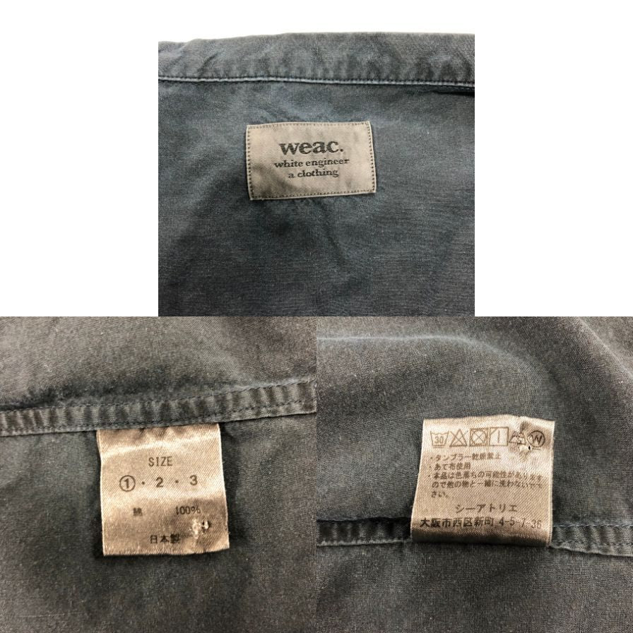 中古◆ウィーク シャツ バンドカラー サイズ1 ブラック系 メンズ weac. 【AFB39】