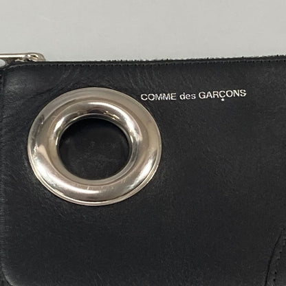 コムデギャルソン コインポーチ シルバー アイレット レザー ジップ スペイン製 SA8100SE ブラック COMME des GARCONS【AFI4】