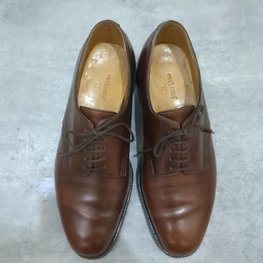 ジョンロブ 旧ロゴ プレーントゥ カーフ ブラウン メンズ サイズUK6E JOHN LOBB ビジネスシューズ 約25.0cm【LA】【中古】