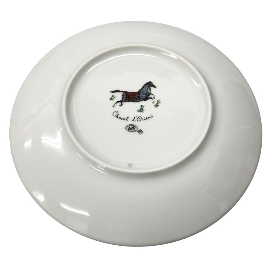 エルメス プレート シュヴァルドリアン ホース ホワイト 約17㎝ HERMES【AFI28】【中古】