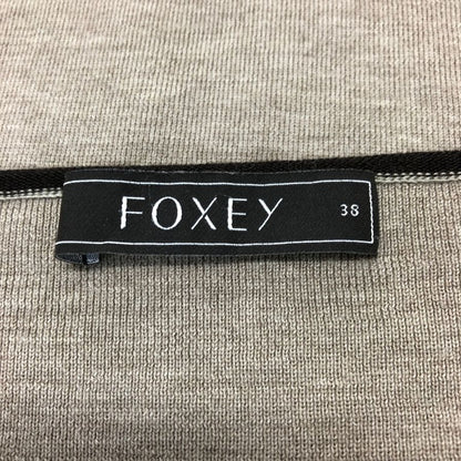 極美品◆フォクシー ニット トップス 袖刺繍 ウール100% 27324 レディース サイス38 ブラウン FOXEY 【AFB37】