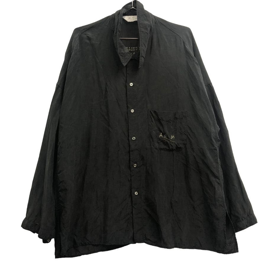中古◆アンセルム エンブロイダードスーベニアシャツ ブラック メンズ サイズ3 ANCELLM EMBROIDERED SOUVENIR SHIRT 【AFB6】