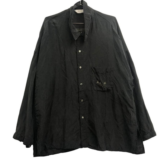 中古◆アンセルム エンブロイダードスーベニアシャツ ブラック メンズ サイズ3 ANCELLM EMBROIDERED SOUVENIR SHIRT 【AFB6】