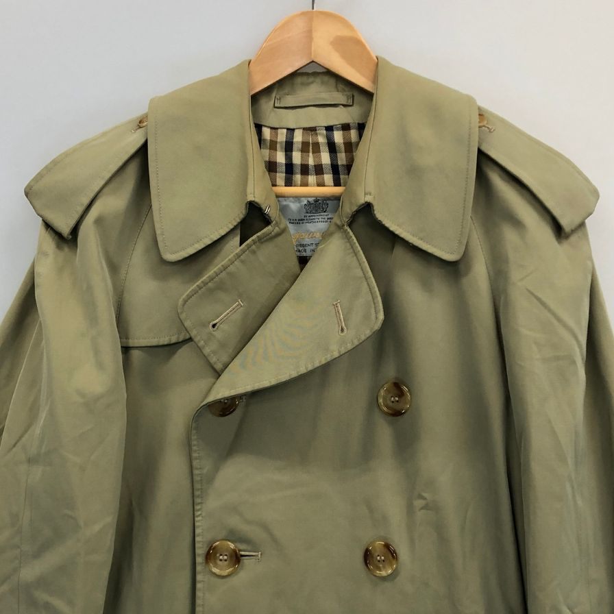 中古◆アクアスキュータム トレンチコート 70S アクア5 イングランド製 カーキ メンズ サイズ表記なし Aquascutum 【AFA11】