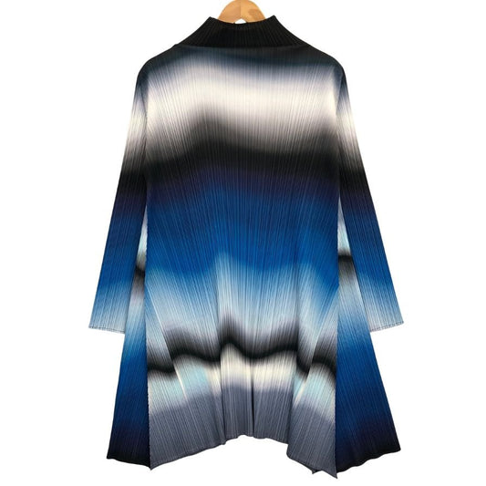 極美品◆プリーツプリーズ ロングスリーブ ミドルネック ワンピース グラデーション サイズ3 レディース PP23-JT736 PLEATS PLEASE ISSEY MIYAKE 【AFB35】