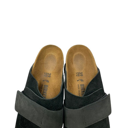 美品◆ビルケンシュトック サンダル キョウト スエード レザー サイズ39 ブラック メンズ BIRKENSTOCK KYOTO【AFD13】