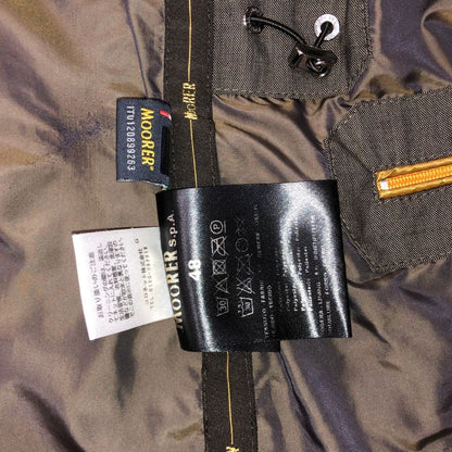 中古◆ムーレー ハーフコート ナイロン ダブル フロントダブルジップ メンズ サイズ48 ブラウン MOORER 【AFA】