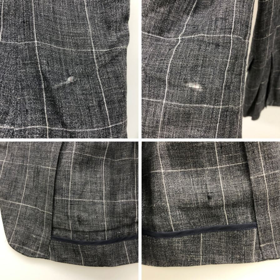 中古◆スーツセレクト リネン テーラードジャケット JSJ1750 グレー サイズA5 メンズ チェック SUIT SELECT DALSASSO 【AFB33】