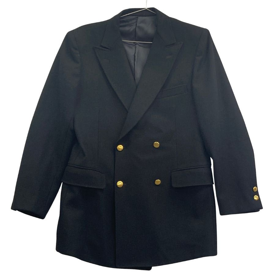 美品◆ケント VAN JACKET 金ボタン 4つボタン ダブル ブラック メンズ サイズ170-90-79  Kent 【AFA22】
