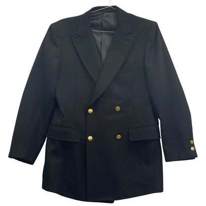 美品◆ケント VAN JACKET 金ボタン 4つボタン ダブル ブラック メンズ サイズ170-90-79  Kent 【AFA22】