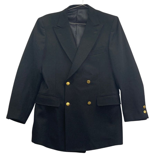 美品◆ケント VAN JACKET 金ボタン 4つボタン ダブル ブラック メンズ サイズ170-90-79  Kent 【AFA22】