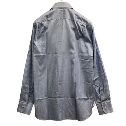 新品同様◆エルメネジルドゼニア 長袖ドレスシャツ ストライプ ブルー サイズ39/15.5 メンズ Ermenegildo Zegna 【AFB9】