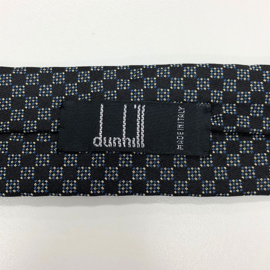 ダンヒル 総柄 ネクタイ ブラック メンズ イタリア製 Dunhill【AFI6】