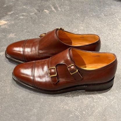 ジョンロブ レザーシューズ ウィリアム ダブルモンク カーフ 9795Rラスト サイズUK6E メンズ ブラウン JOHN LOBB ビジネスシューズ 約24.5cm【LA】【中古】