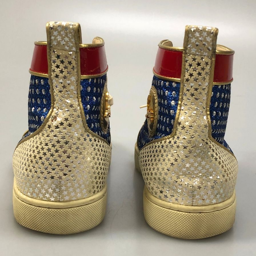 クリスチャン ルブタン 星条旗 ハイカット スニーカー メンズ サイズ41 総柄 Christian Louboutin 約26.0cm【AFC41】