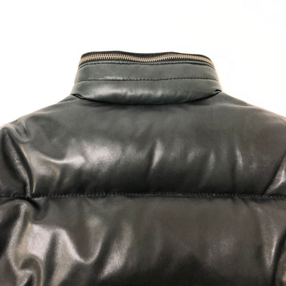 中古◆ビームスボーイ レディース ラム レザー ダウンジャケット IDEALジップ サイズ不明 ブラック BEAMSBOY 【AFF24】