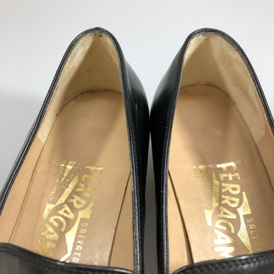 サルバトーレ フェラガモ ウッドビットローファー ブラック レディース サイズ7C Salvatore Ferragamo 約24.0cm【AFC47】